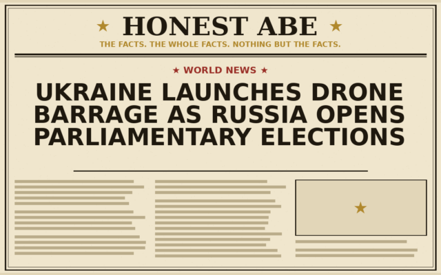 Ukraine Launches Drone Barrage as Russia Opens Parliamentary Elections