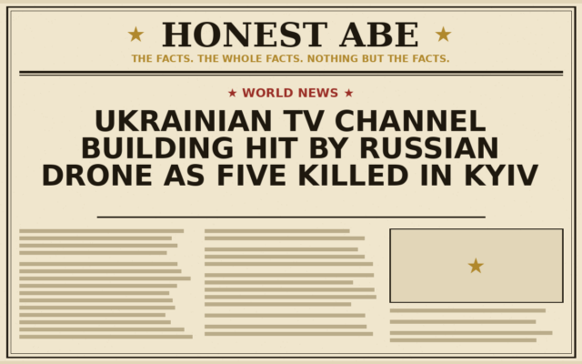 Ukrainian TV Channel Building Hit by Russian Drone as Five Killed in Kyiv