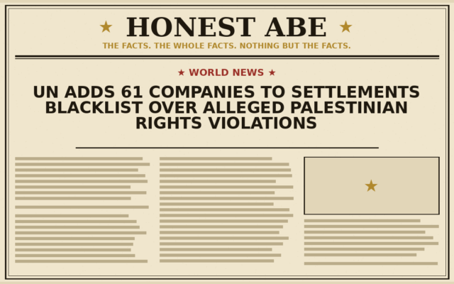 UN Adds 61 Companies to Settlements Blacklist Over Alleged Palestinian Rights Violations