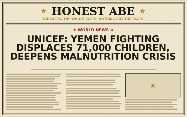 UNICEF: Yemen Fighting Displaces 71,000 Children, Deepens Malnutrition Crisis