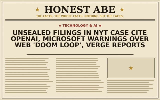 Unsealed Filings in NYT Case Cite OpenAI, Microsoft Warnings Over Web ‘Doom Loop’, Verge Reports