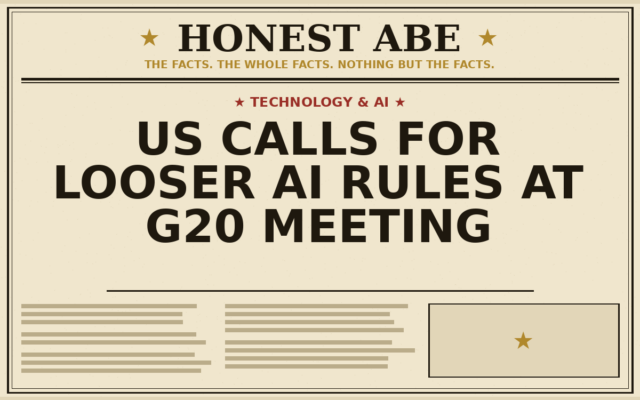 US Calls for Looser AI Rules at G20 Meeting