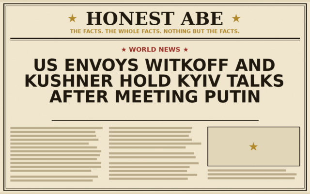 US Envoys Witkoff and Kushner Hold Kyiv Talks After Meeting Putin