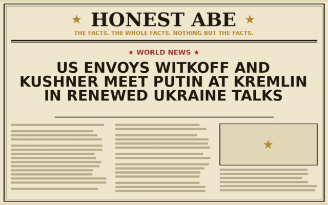 US Envoys Witkoff and Kushner Meet Putin at Kremlin in Renewed Ukraine Talks