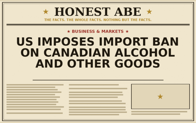 US Imposes Import Ban on Canadian Alcohol and Other Goods