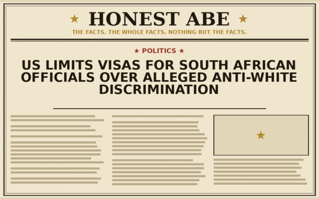 US Limits Visas for South African Officials Over Alleged Anti-White Discrimination