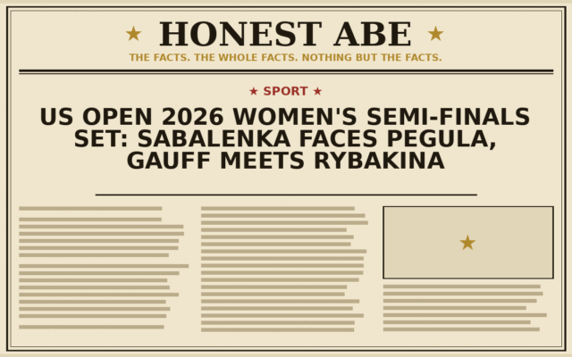 US Open 2026 Women’s Semi-Finals Set: Sabalenka Faces Pegula, Gauff Meets Rybakina
