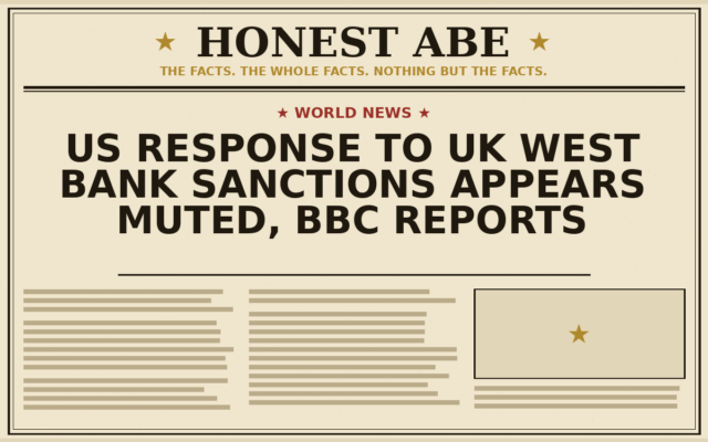 US Response to UK West Bank Sanctions Appears Muted, BBC Reports