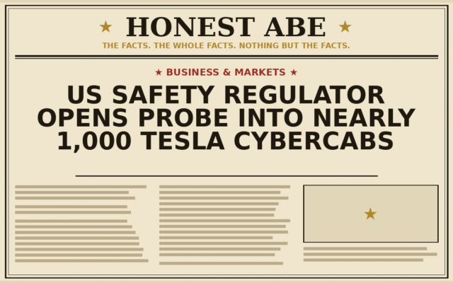 US Safety Regulator Opens Probe Into Nearly 1,000 Tesla Cybercabs