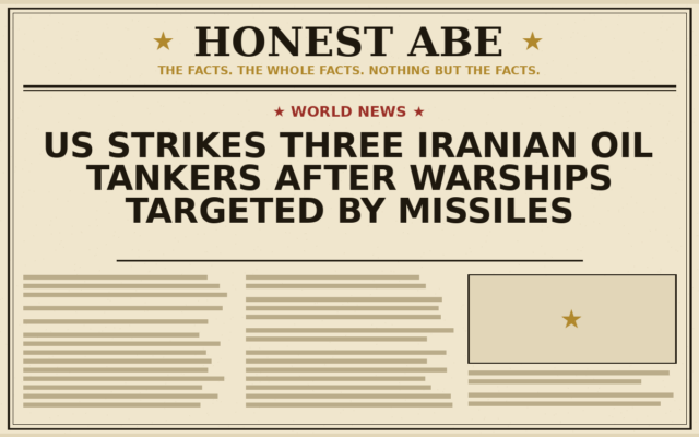 US Strikes Three Iranian Oil Tankers After Warships Targeted by Missiles