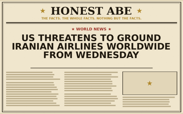 US Threatens to Ground Iranian Airlines Worldwide From Wednesday