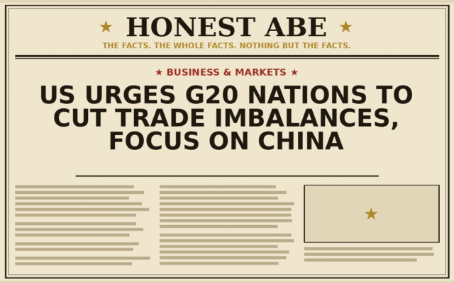 US Urges G20 Nations to Cut Trade Imbalances, Focus on China