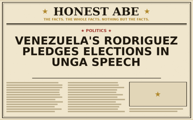 Venezuela’s Rodriguez Pledges Elections in UNGA Speech