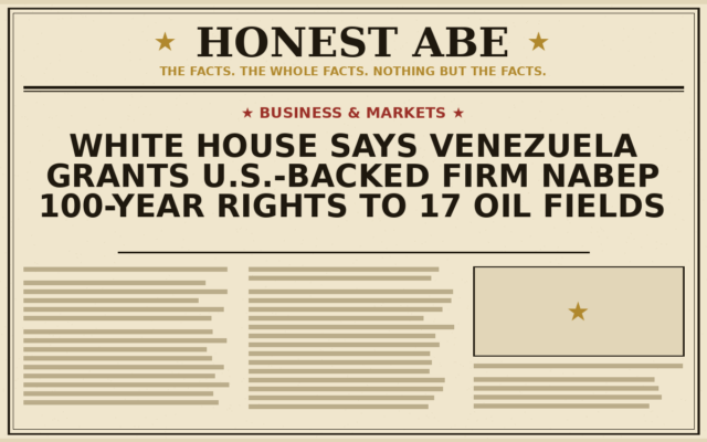 White House Says Venezuela Grants U.S.-Backed Firm NABEP 100-Year Rights to 17 Oil Fields