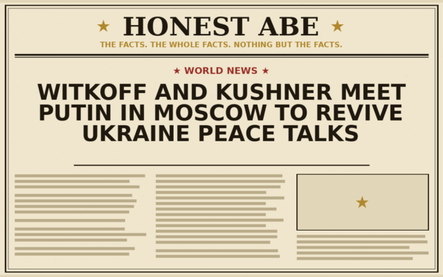 Witkoff and Kushner Meet Putin in Moscow to Revive Ukraine Peace Talks
