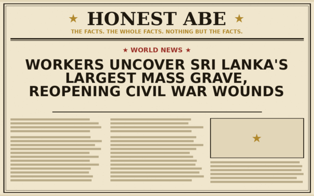 Workers Uncover Sri Lanka’s Largest Mass Grave, Reopening Civil War Wounds