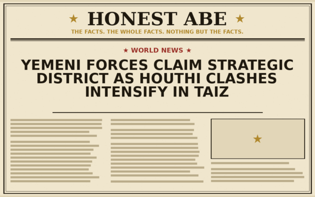 Yemeni Forces Claim Strategic District as Houthi Clashes Intensify in Taiz