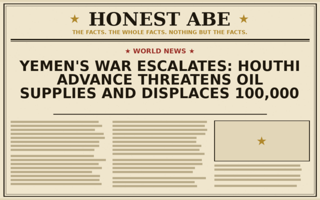 Yemen’s War Escalates: Houthi Advance Threatens Oil Supplies and Displaces 100,000