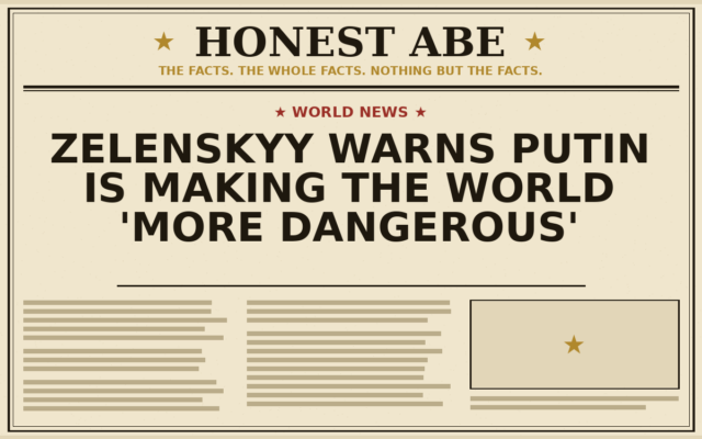 Zelenskyy Warns Putin Is Making the World ‘More Dangerous’