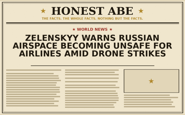 Zelenskyy Warns Russian Airspace Becoming Unsafe for Airlines Amid Drone Strikes