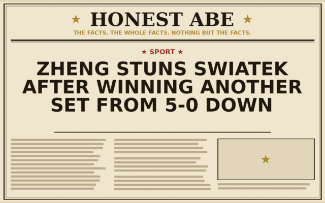 Zheng Stuns Swiatek After Winning Another Set From 5-0 Down