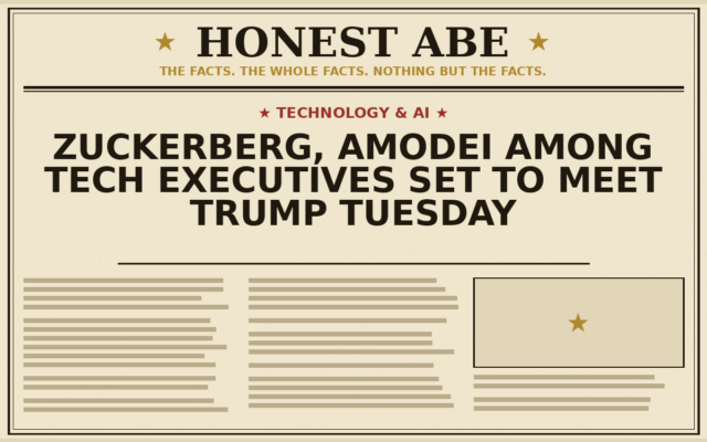 Zuckerberg, Amodei Among Tech Executives Set to Meet Trump Tuesday