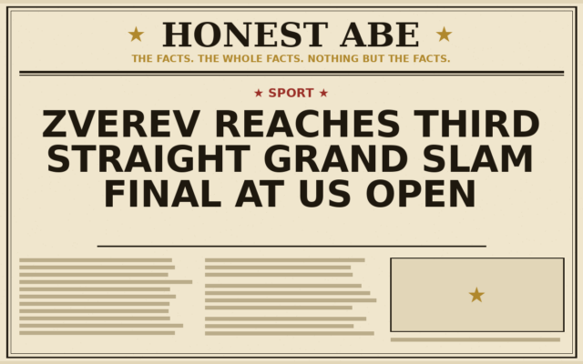 Zverev Reaches Third Straight Grand Slam Final at US Open