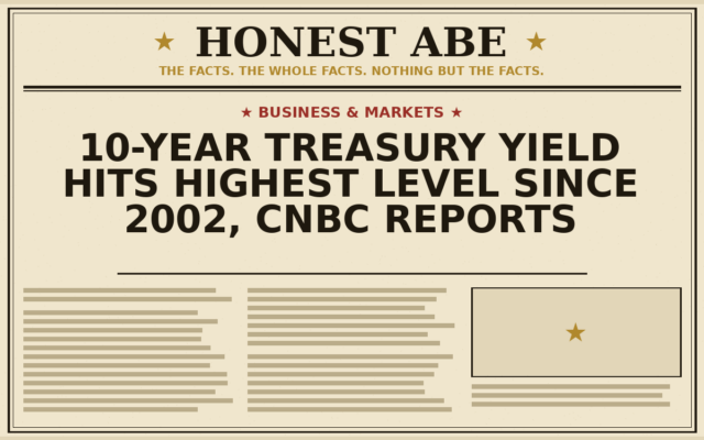 10-Year Treasury Yield Hits Highest Level Since 2002, CNBC Reports