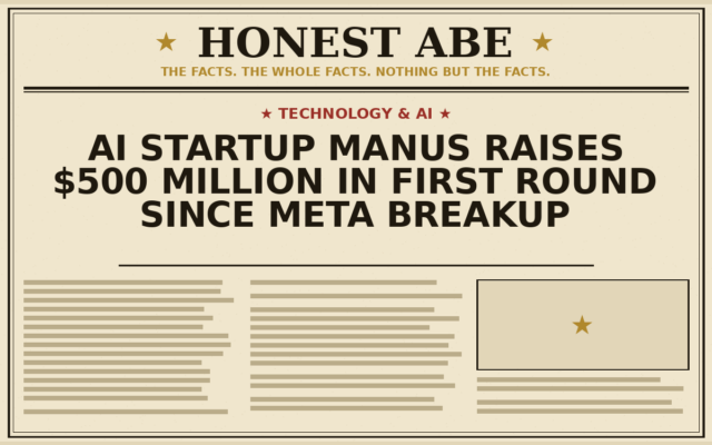 AI Startup Manus Raises $500 Million in First Round Since Meta Breakup