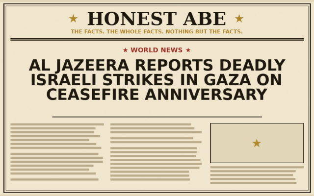 Al Jazeera Reports Deadly Israeli Strikes in Gaza on Ceasefire Anniversary