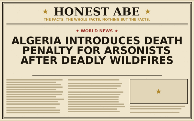 Algeria Introduces Death Penalty for Arsonists After Deadly Wildfires