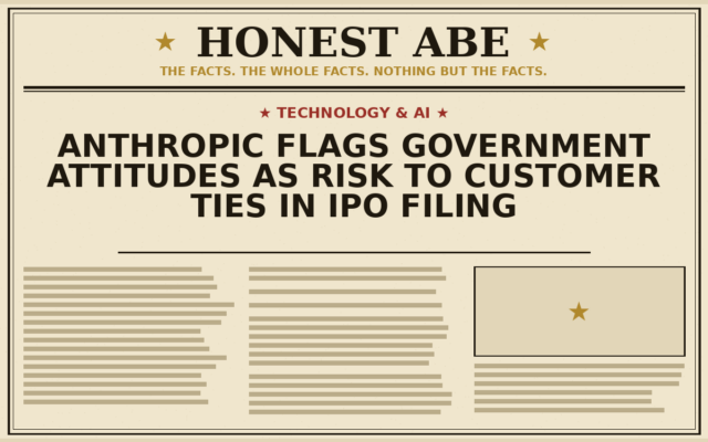 Anthropic Flags Government Attitudes as Risk to Customer Ties in IPO Filing