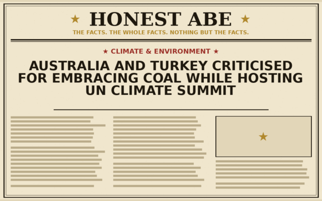 Australia and Turkey Criticised for Embracing Coal While Hosting UN Climate Summit