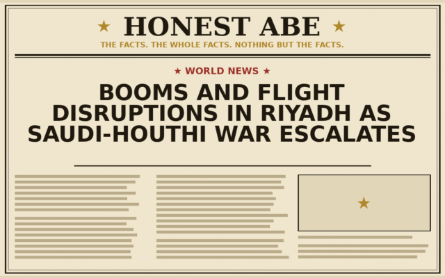 Booms and Flight Disruptions in Riyadh as Saudi-Houthi War Escalates
