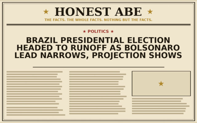 Brazil Presidential Election Headed to Runoff as Bolsonaro Lead Narrows, Projection Shows