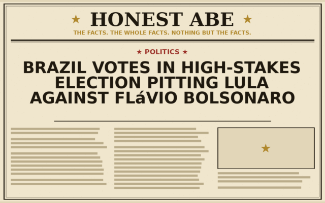 Brazil Votes in High-Stakes Election Pitting Lula Against Flávio Bolsonaro