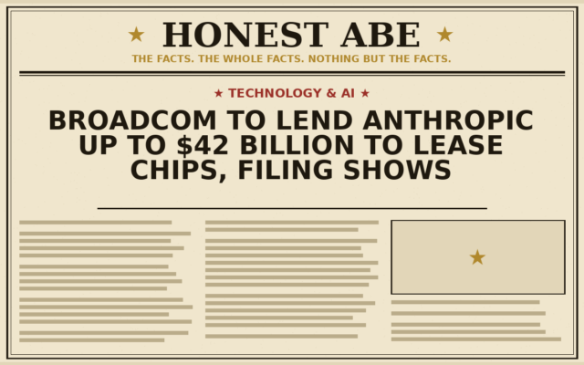 Broadcom to Lend Anthropic Up to $42 Billion to Lease Chips, Filing Shows