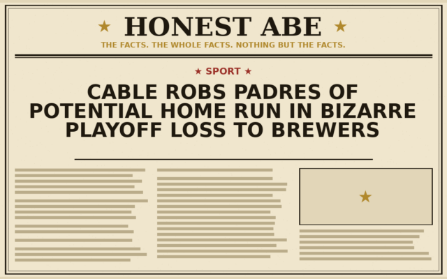 Cable Robs Padres of Potential Home Run in Bizarre Playoff Loss to Brewers