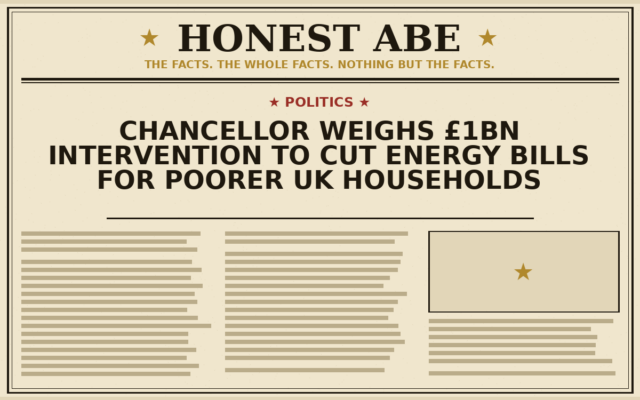 Chancellor Weighs £1bn Intervention to Cut Energy Bills for Poorer UK Households
