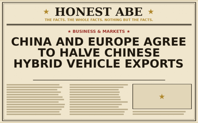China and Europe Agree to Halve Chinese Hybrid Vehicle Exports