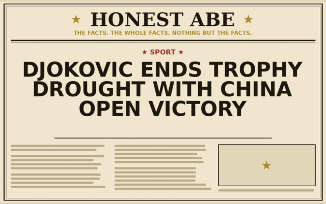 Djokovic Ends Trophy Drought With China Open Victory