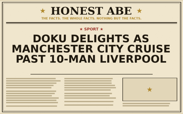 Doku Delights as Manchester City Cruise Past 10-Man Liverpool