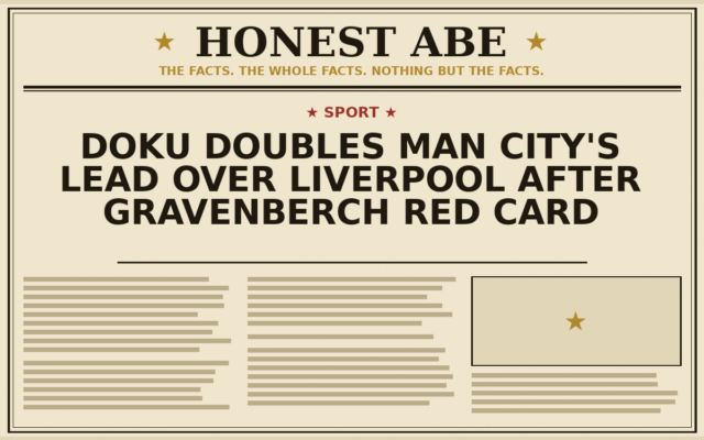 Doku Doubles Man City’s Lead Over Liverpool After Gravenberch Red Card