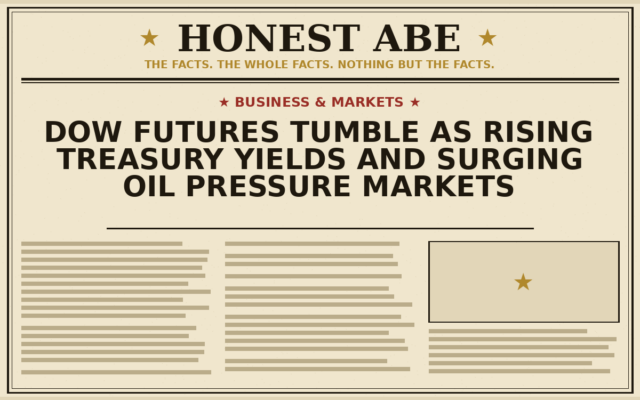 Dow Futures Tumble as Rising Treasury Yields and Surging Oil Pressure Markets