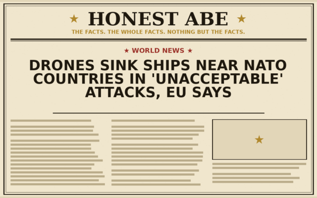 Drones Sink Ships Near NATO Countries in ‘Unacceptable’ Attacks, EU Says