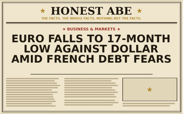 Euro Falls to 17-Month Low Against Dollar Amid French Debt Fears