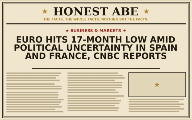 Euro Hits 17-Month Low Amid Political Uncertainty in Spain and France, CNBC Reports