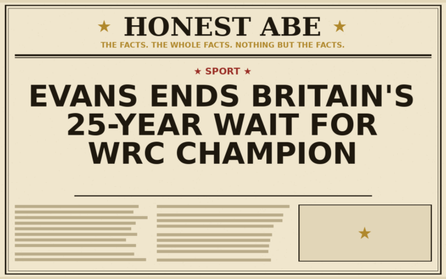 Evans Ends Britain’s 25-Year Wait for WRC Champion