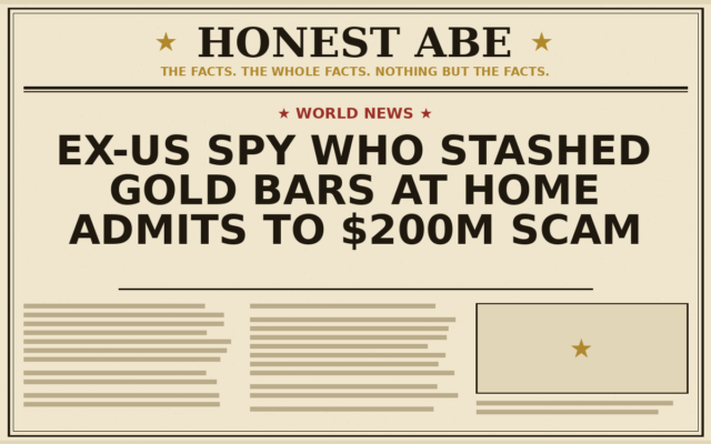 Ex-US Spy Who Stashed Gold Bars at Home Admits to $200m Scam