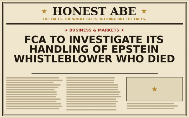 FCA to Investigate Its Handling of Epstein Whistleblower Who Died